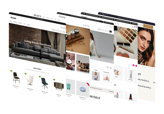 Collage of premium Shopify store themes